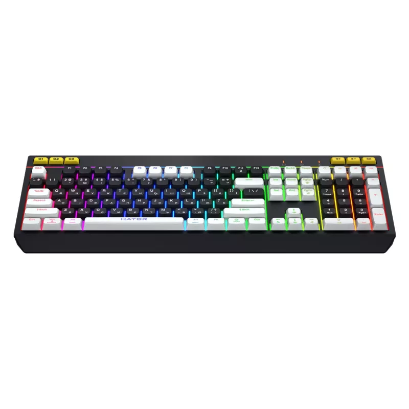 HATOR Icefall klaviatūra žaidimams USB QWERTY JAV anglų juoda RGB LED