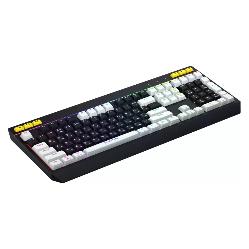 HATOR Icefall klaviatūra žaidimams USB QWERTY JAV anglų juoda RGB LED