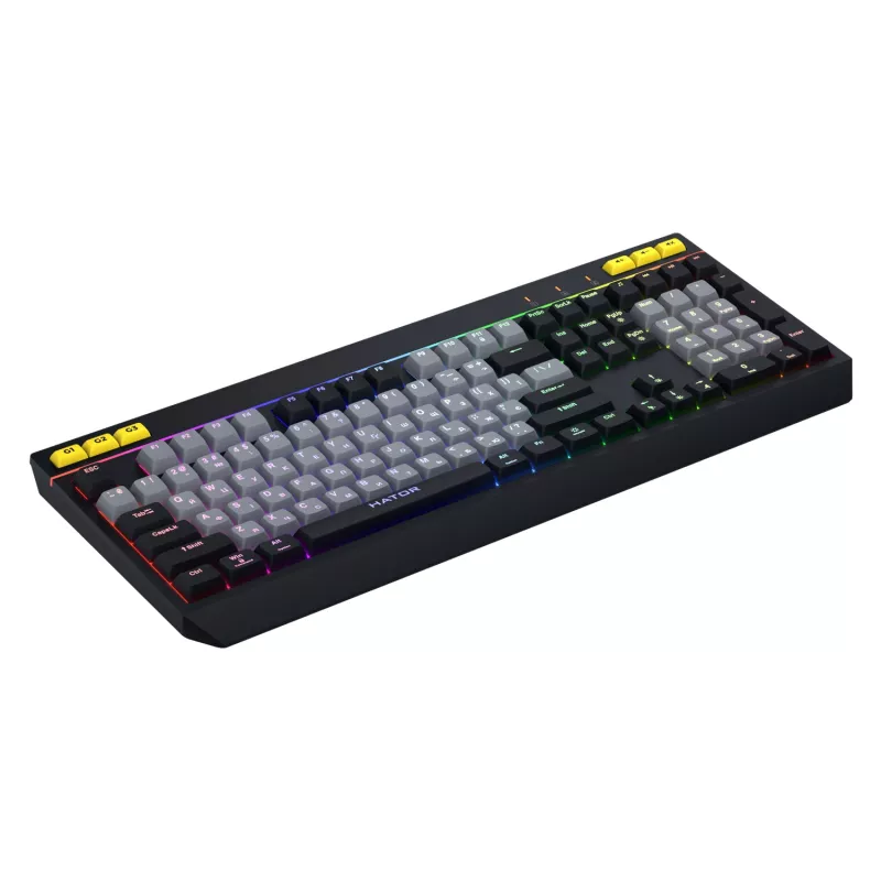 HATOR Icefall klaviatūra žaidimams USB QWERTY anglų JAV juoda RGB LED