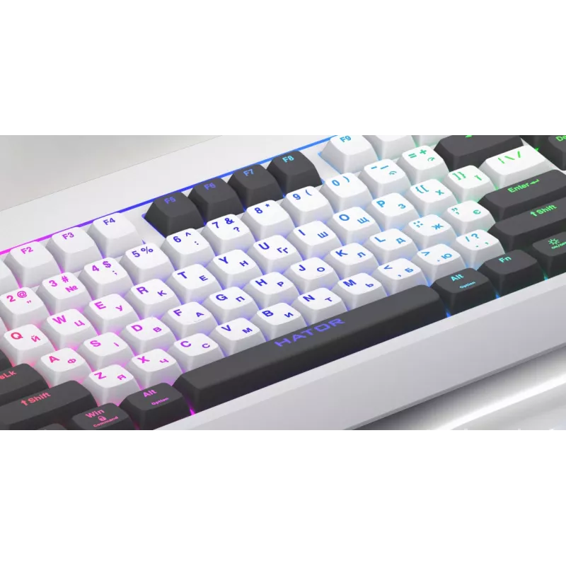 HATOR Icefall klaviatūra žaidimams USB QWERTY anglų JAV juoda RGB LED