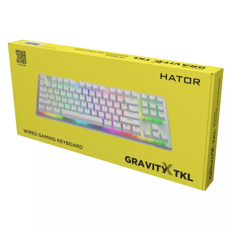 HATOR Gravity X TKL klaviatūra žaidimams USB QWERTY US English balta