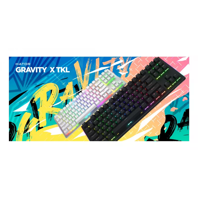 HATOR Gravity X TKL klaviatūra žaidimams USB QWERTY US English balta