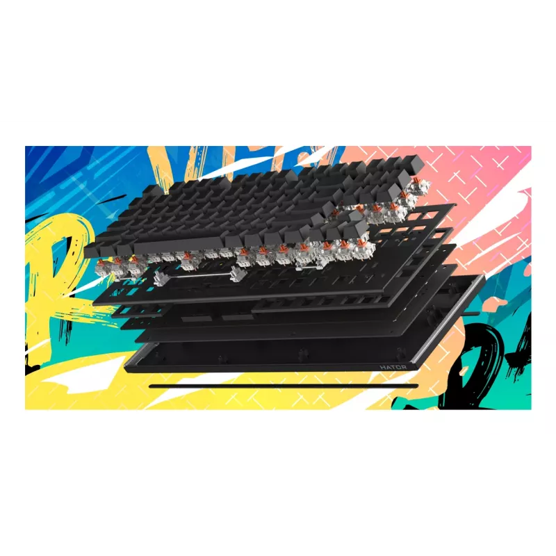 HATOR Gravity X TKL klaviatūra žaidimams USB QWERTY US English balta