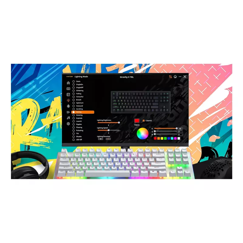 HATOR Gravity X TKL klaviatūra žaidimams USB QWERTY US English balta