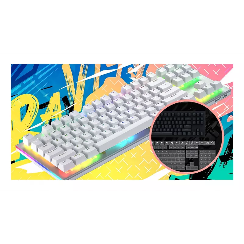 HATOR Gravity X TKL klaviatūra žaidimams USB QWERTY US English balta