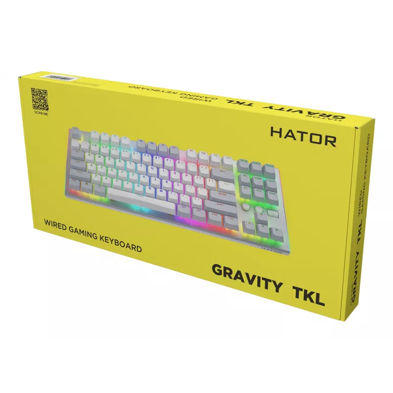 HATOR Gravity TKL klaviatūra žaidimams USB QWERTY US anglų balta