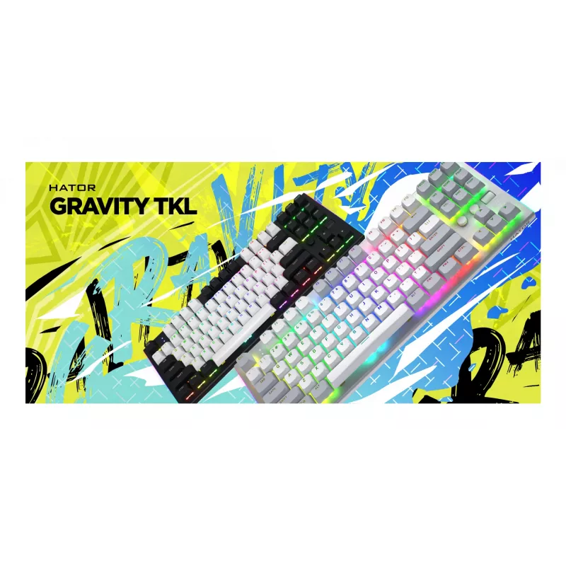 HATOR Gravity TKL klaviatūra žaidimams USB QWERTY US anglų balta