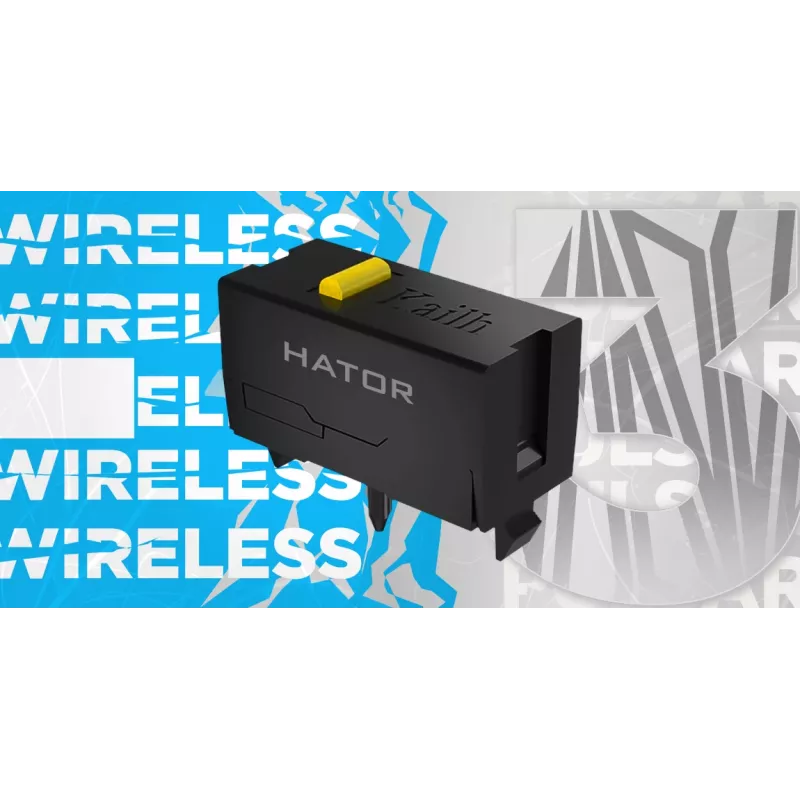 HATOR Pulsar 3 Wireless, juoda - Optiniai jungikliai Yellow 100M PixArt PMW 3311 (HTM630)