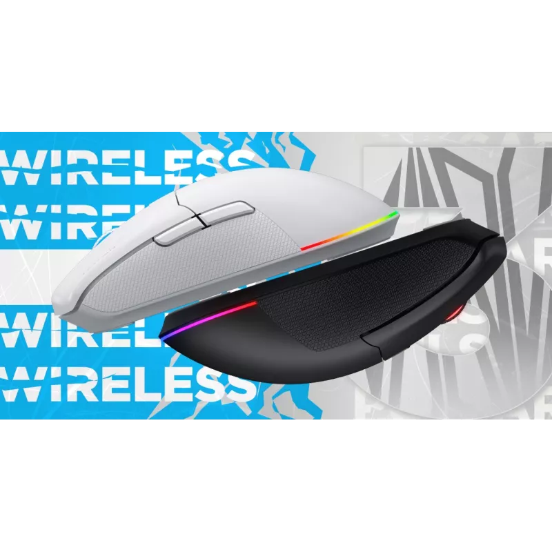 HATOR Pulsar 3 Wireless, balta - Optiniai jungikliai Yellow 100M, PixArt PMW 3311 (HTM631)