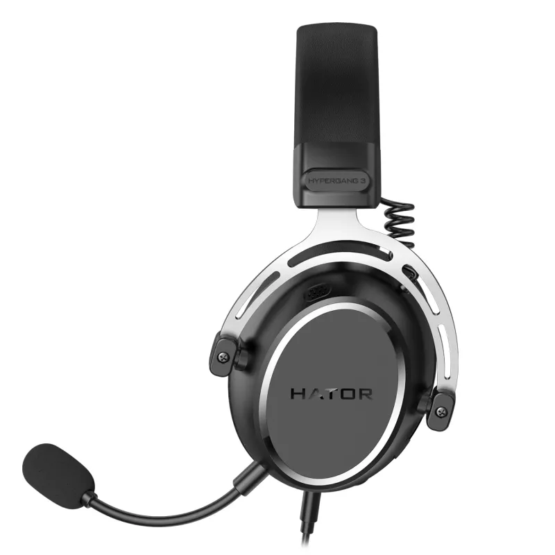 Ausinės HATOR HYPERGANG 3 Hi-Res, laidinės, žaidimų, USB Type-C / USB Type-A, juodos