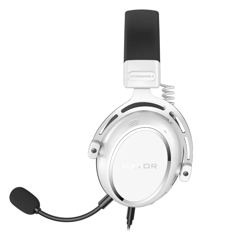 HATOR HYPERGANG 3 Hi-Res ausinės su mikrofonu, laidinės, USB Type-C / USB Type-A, baltos