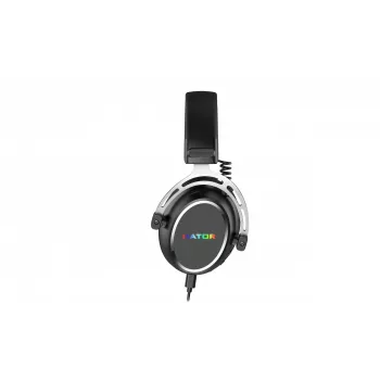 HATOR Hypergang 3 USB ausinės – laidinės ir belaidės, žaidimų, USB Type-C / USB Type-A, Bluetooth, juodos
