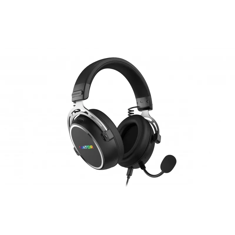HATOR Hypergang 3 USB ausinės – laidinės ir belaidės, žaidimų, USB Type-C / USB Type-A, Bluetooth, juodos