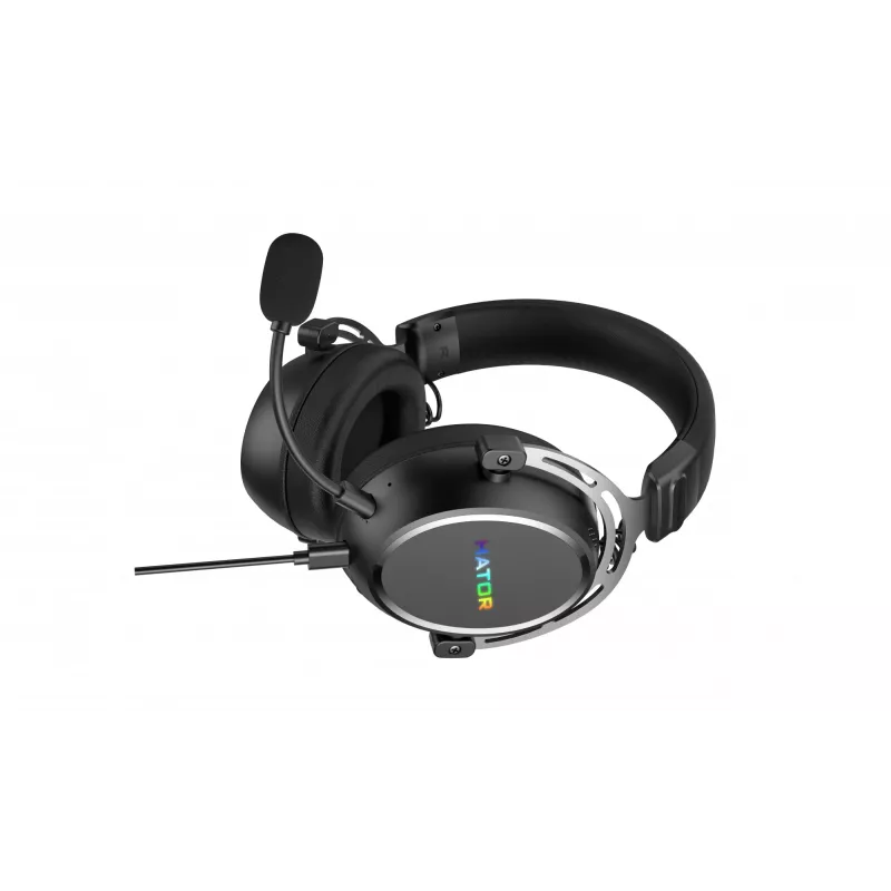 HATOR Hypergang 3 USB ausinės – laidinės ir belaidės, žaidimų, USB Type-C / USB Type-A, Bluetooth, juodos
