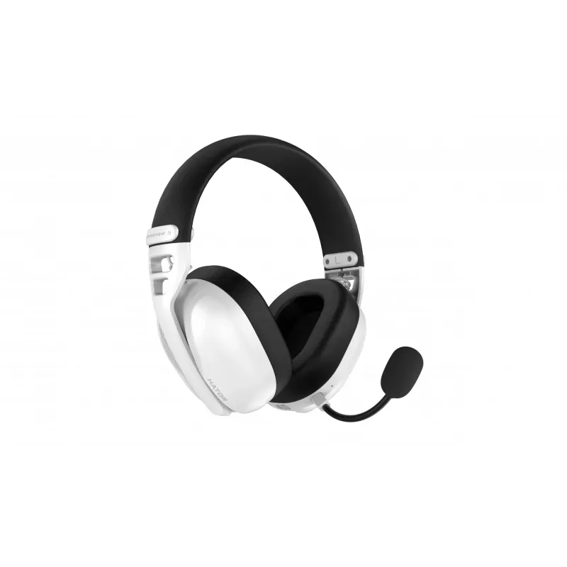 Ausinės HATOR Hyperpunk 3 Wireless belaidės ir laidinės, žaidimų, USB Type-C / USB Type-A, Bluetooth, balta