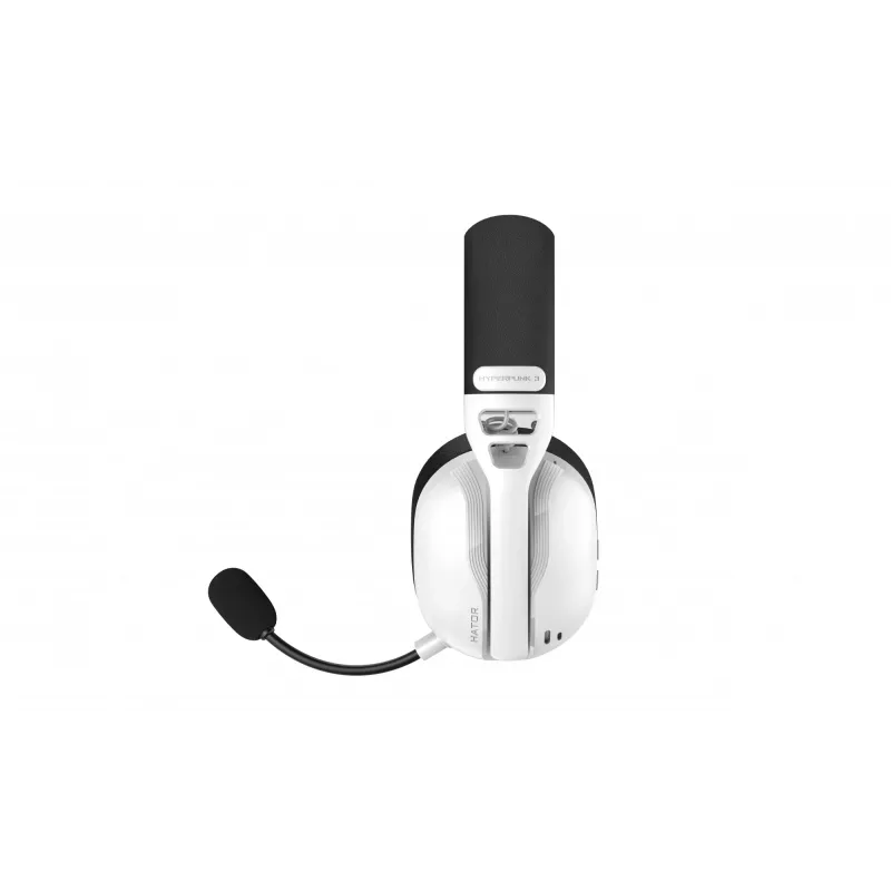 Ausinės HATOR Hyperpunk 3 Wireless belaidės ir laidinės, žaidimų, USB Type-C / USB Type-A, Bluetooth, balta