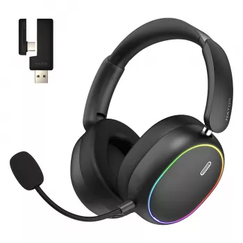 HATOR Phoenix 2 Wireless belaidės ir laidinės ausinės žaidimams, USB Type-C / USB Type-A, Bluetooth, juodos