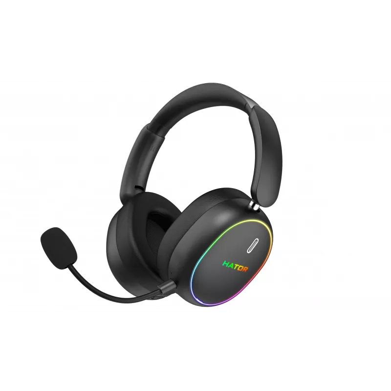 HATOR Phoenix 2 Wireless belaidės ir laidinės ausinės žaidimams, USB Type-C / USB Type-A, Bluetooth, juodos