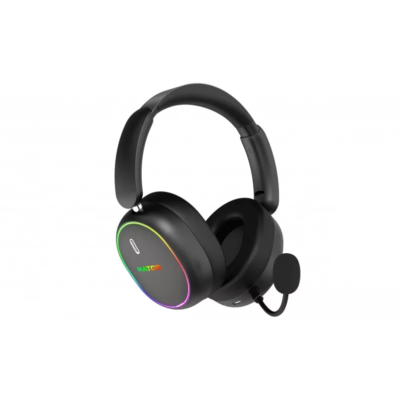 HATOR Phoenix 2 Wireless belaidės ir laidinės ausinės žaidimams, USB Type-C / USB Type-A, Bluetooth, juodos