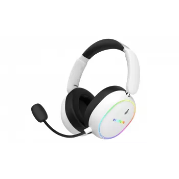 Ausinės HATOR Phoenix 2 Wireless – belaidės ir laidinės žaidimų ausinės su USB Type-C / USB Type-A, Bluetooth, balta