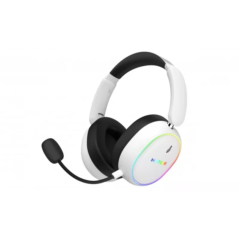 Ausinės HATOR Phoenix 2 Wireless – belaidės ir laidinės žaidimų ausinės su USB Type-C / USB Type-A, Bluetooth, balta
