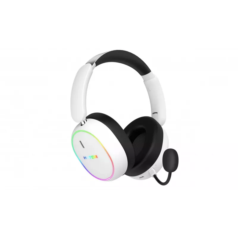 Ausinės HATOR Phoenix 2 Wireless – belaidės ir laidinės žaidimų ausinės su USB Type-C / USB Type-A, Bluetooth, balta