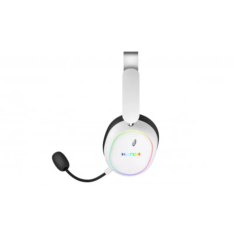 Ausinės HATOR Phoenix 2 Wireless – belaidės ir laidinės žaidimų ausinės su USB Type-C / USB Type-A, Bluetooth, balta