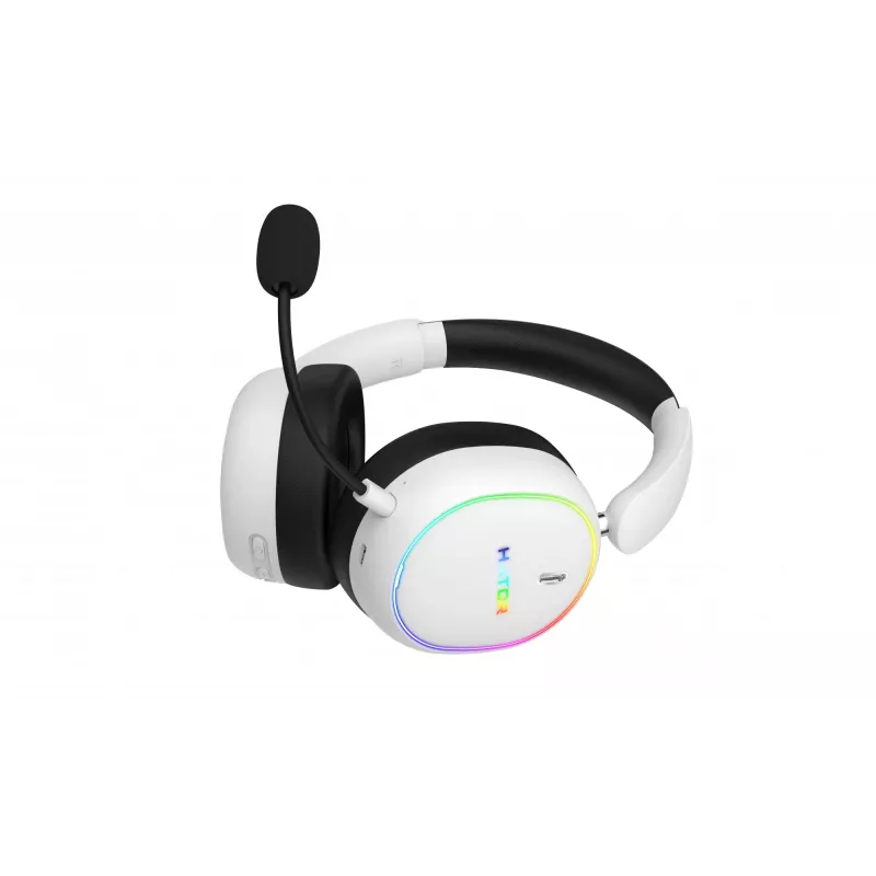 Ausinės HATOR Phoenix 2 Wireless – belaidės ir laidinės žaidimų ausinės su USB Type-C / USB Type-A, Bluetooth, balta