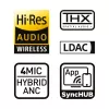 Ausinės HATOR Phoenix 2 Wireless – belaidės ir laidinės žaidimų ausinės su USB Type-C / USB Type-A, Bluetooth, balta