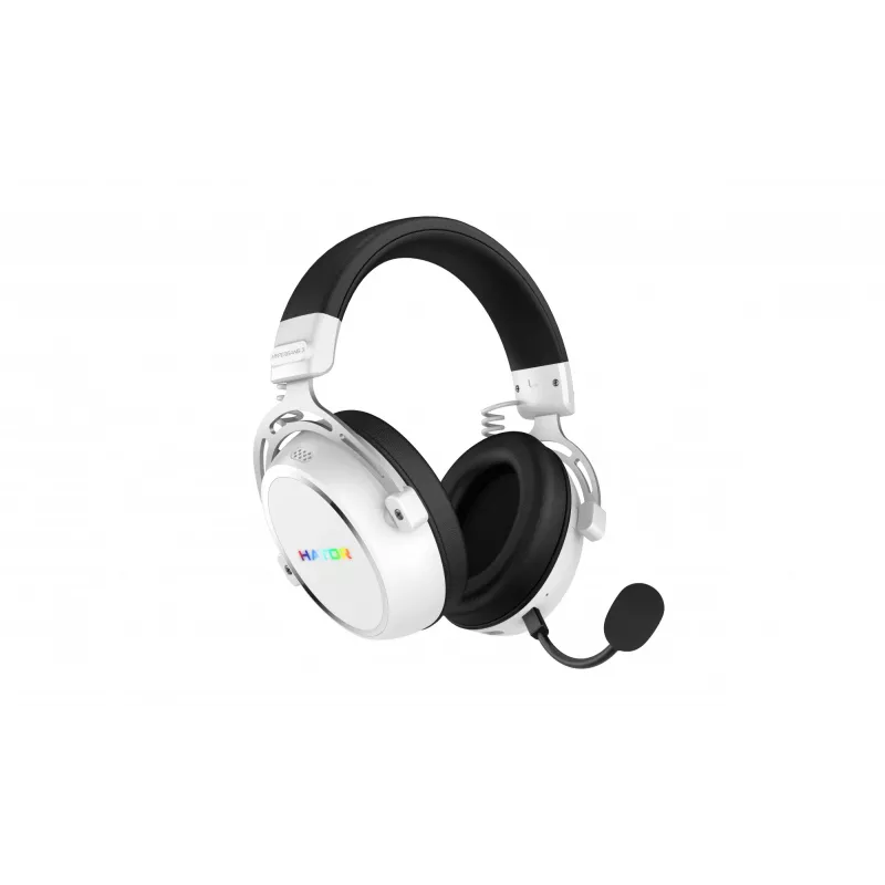 HATOR Hypergang 3 Wireless belaidės ausinės lankeliu, USB Type-C / USB Type-A, Bluetooth, balta