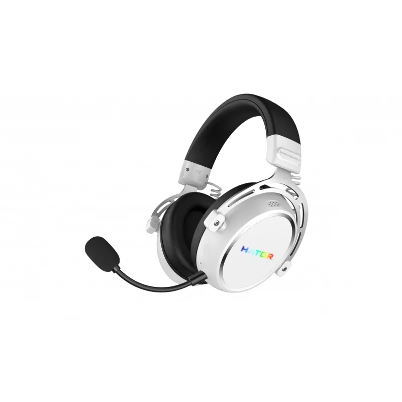 HATOR Hypergang 3 Wireless belaidės ausinės lankeliu, USB Type-C / USB Type-A, Bluetooth, balta