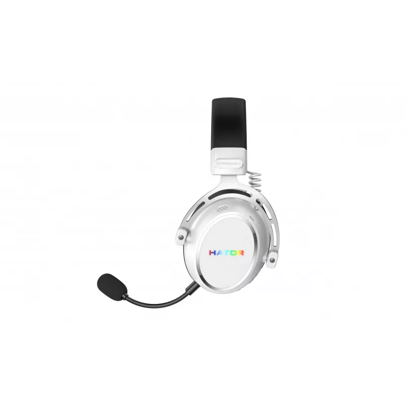 HATOR Hypergang 3 Wireless belaidės ausinės lankeliu, USB Type-C / USB Type-A, Bluetooth, balta