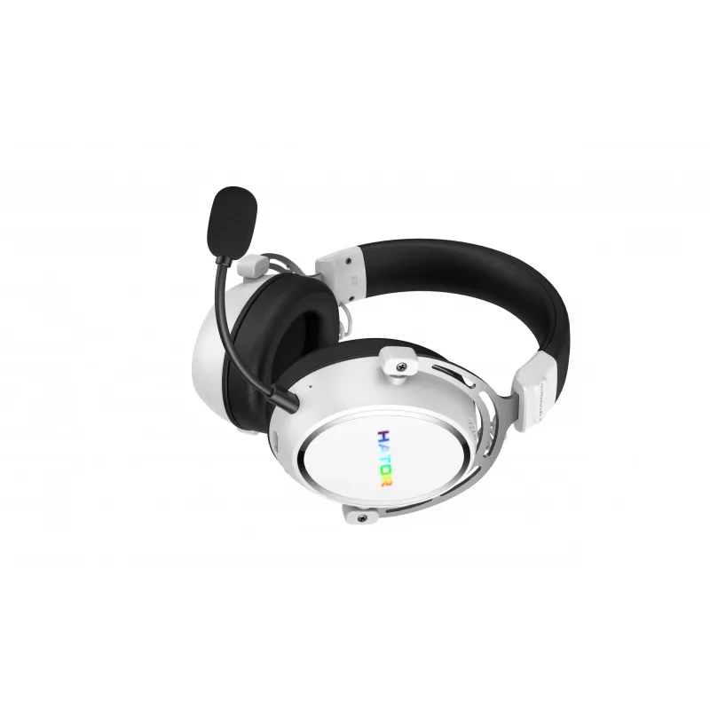 HATOR Hypergang 3 Wireless belaidės ausinės lankeliu, USB Type-C / USB Type-A, Bluetooth, balta