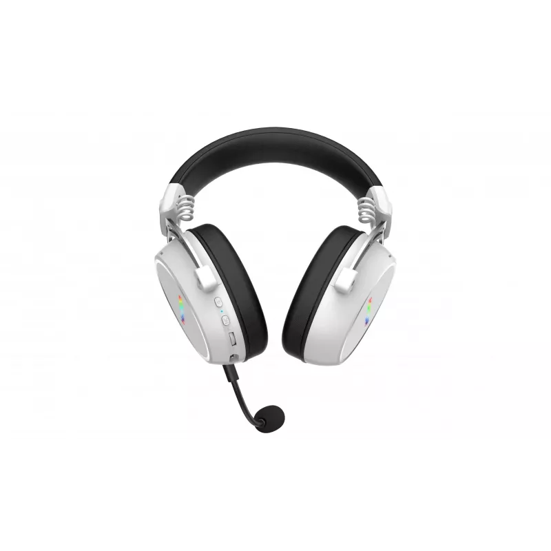 HATOR Hypergang 3 Wireless belaidės ausinės lankeliu, USB Type-C / USB Type-A, Bluetooth, balta