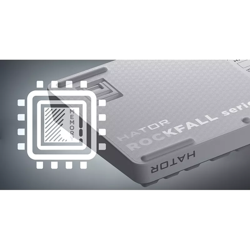 HATOR Rockfall 3 TKL Wireless, juoda, QMK/VIA, OMA profilio baltai-juodi klavišai, linijiniai mechaniniai karštai keičiami jungikliai, US ANSI išdėstymas (HTK850)