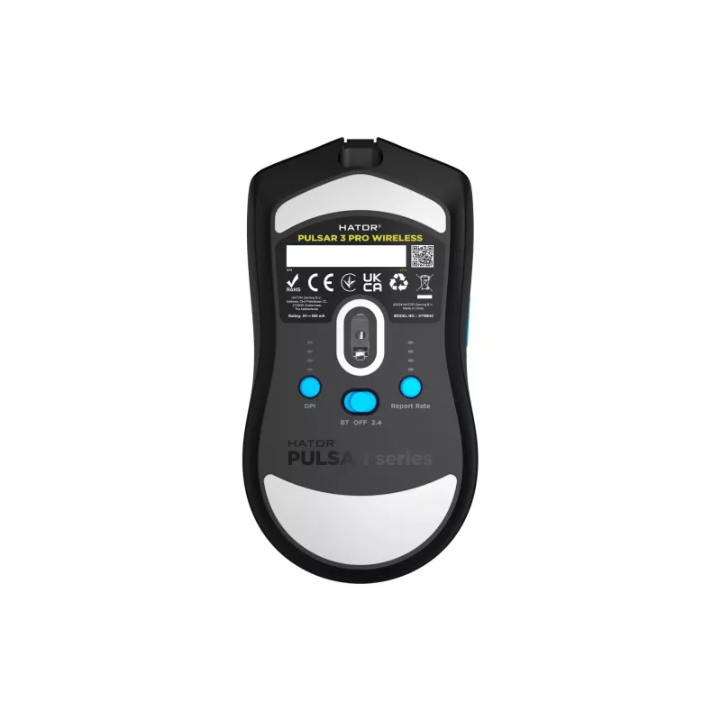 HATOR Pulsar 3 PRO Wireless pelė žaidimams Dešinei rankai RF belaidis + Bluetooth + USB Type-A Optinė 30000 DPI