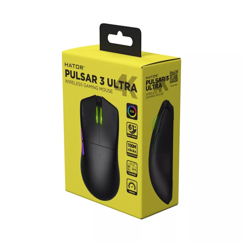 HATOR Pulsar 3 ULTRA 4K Wireless pelė žaidimams