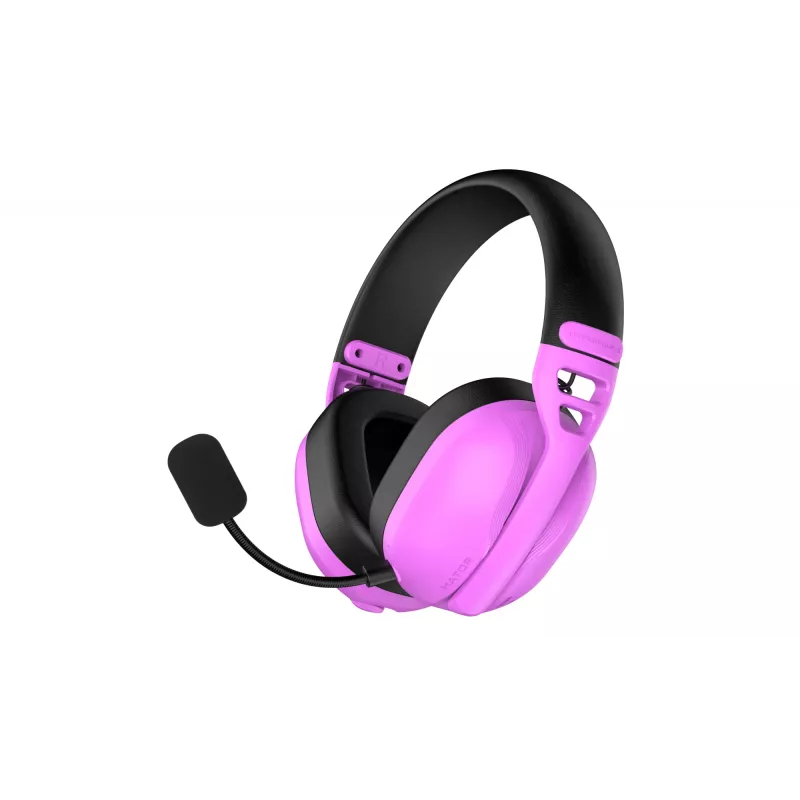 Ausinės HATOR Hyperpunk 3 Wireless belaidės ir laidinės, žaidimams, USB Type-C / USB Type-A, Bluetooth, violetinės
