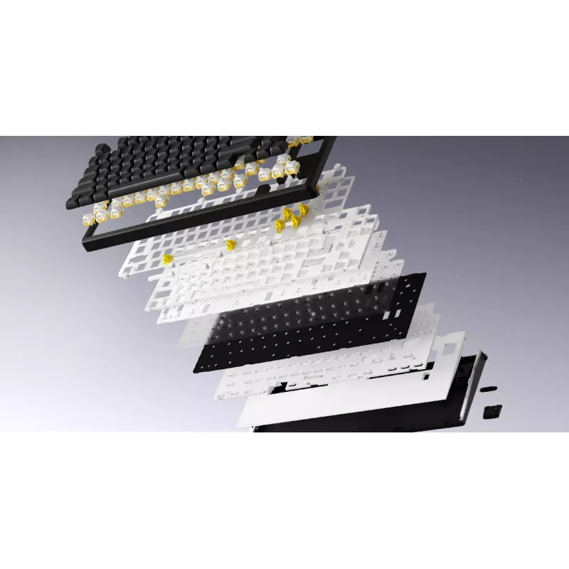 HATOR Skyfall Wireless 80 klaviatūra žaidimams USB + RF belaidis + Bluetooth QWERTY JAV anglų juoda, balta