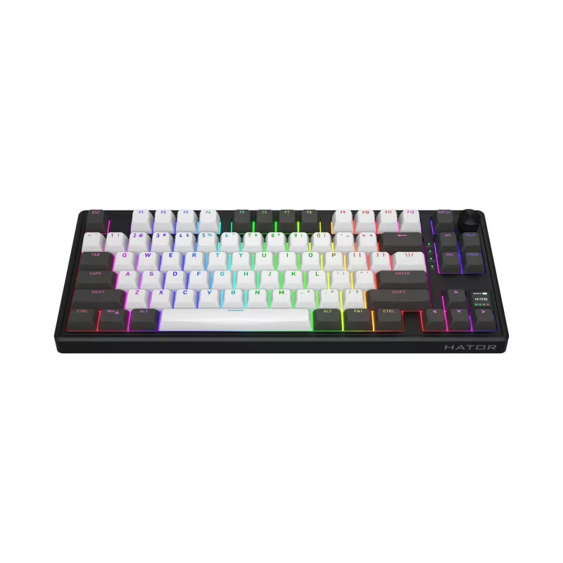 HATOR Skyfall Pro Wireless 80 klaviatūra žaidimams USB + RF belaidis + Bluetooth QWERTY JAV anglų juoda, pilka