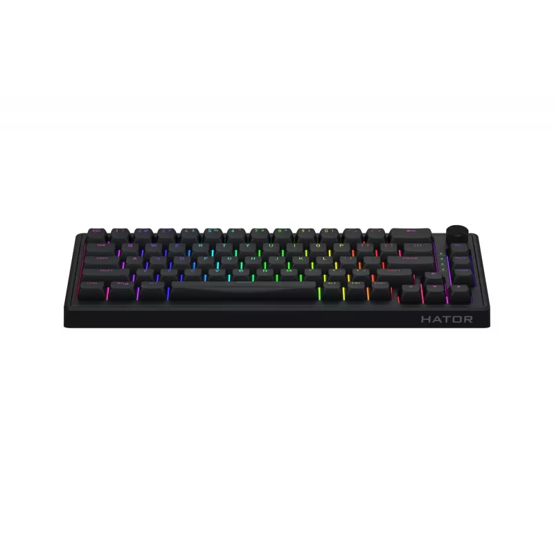 HATOR Skyfall 65 laidinė mechaninė klaviatūra, USB-C, Aurum Sterling jungikliai, 70M paspaudimų, RGB, juoda, 790g