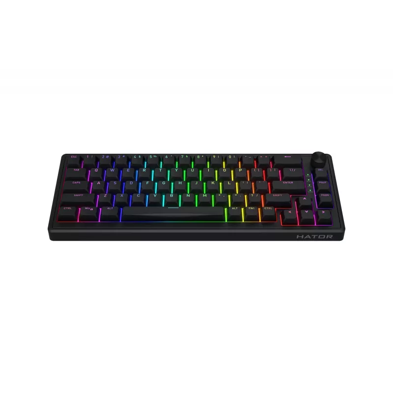 HATOR Skyfall 65 laidinė mechaninė klaviatūra, USB-C, Aurum Sterling jungikliai, 70M paspaudimų, RGB, juoda, 790g