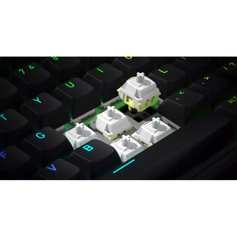 HATOR Skyfall 65 laidinė mechaninė klaviatūra, USB-C, Aurum Sterling jungikliai, 70M paspaudimų, RGB, juoda, 790g