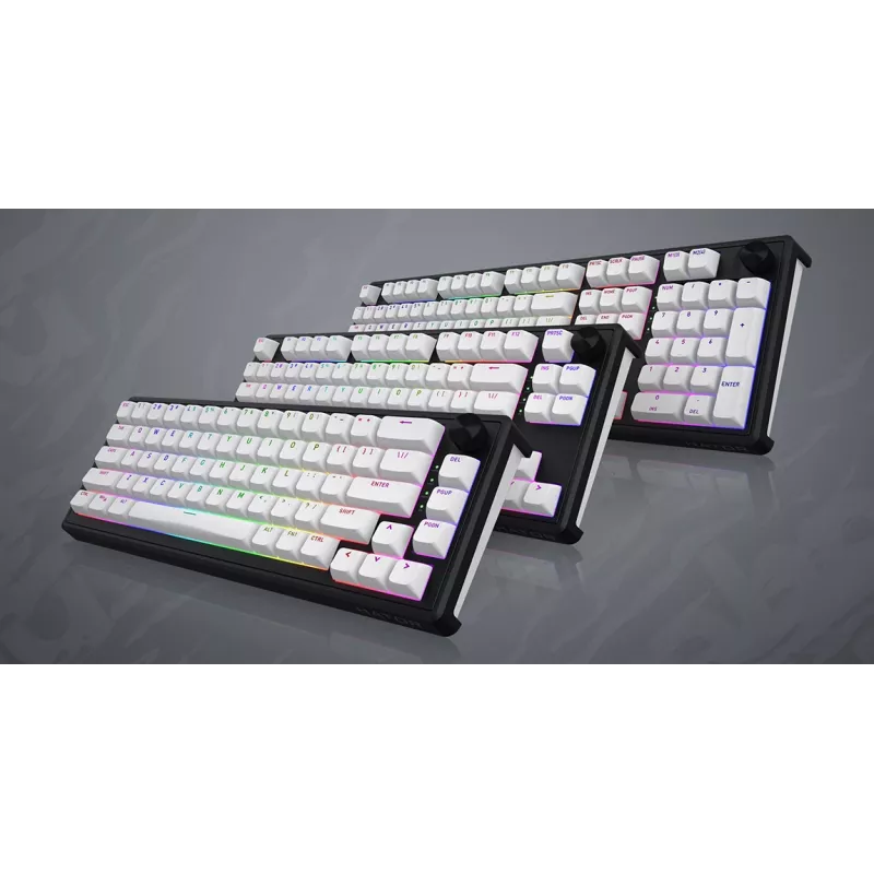 HATOR Skyfall Wireless 65 klaviatūra Gaming USB + RF Wireless + Bluetooth QWERTY US English Juoda, Balta