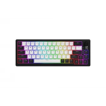 Belaidė klaviatūra HATOR Skyfall 65 MAG ULTIMA 8K žaidimams USB + RF Wireless + Bluetooth QWERTY US English juoda, balta