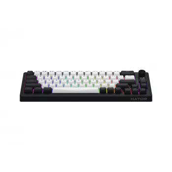 Belaidė klaviatūra HATOR Skyfall 65 MAG ULTIMA 8K žaidimams USB + RF Wireless + Bluetooth QWERTY US English juoda, balta