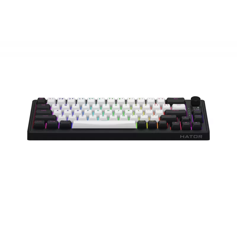 Belaidė klaviatūra HATOR Skyfall 65 MAG ULTIMA 8K žaidimams USB + RF Wireless + Bluetooth QWERTY US English juoda, balta