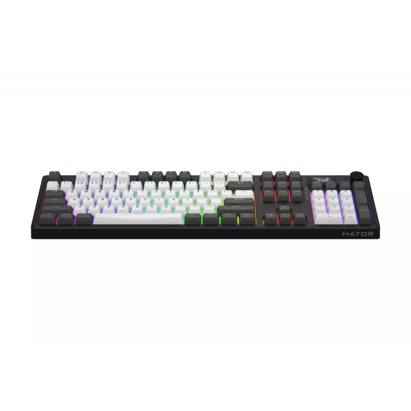 HATOR Skyfall Pro Wireless 100 klaviatūra žaidimams USB + RF belaidis + Bluetooth QWERTY JAV anglų juoda, pilka