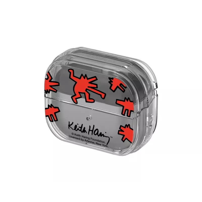 Dėklas Samsung Keith Haring Slickback Galaxy Buds3 Pro Raudonas Skaidrus