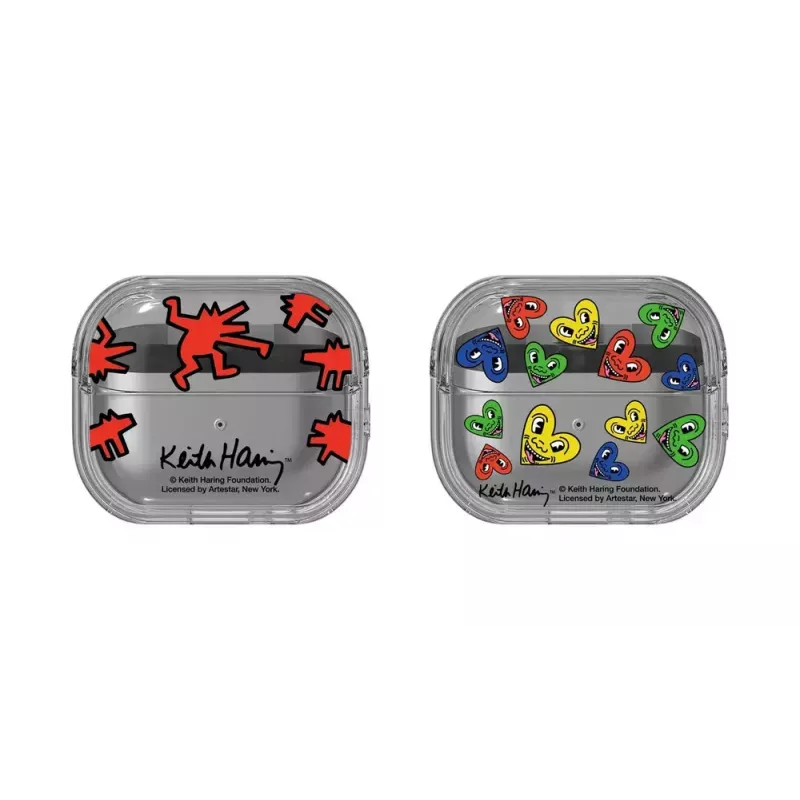 Dėklas Samsung Keith Haring Slickback Galaxy Buds3 Pro Raudonas Skaidrus